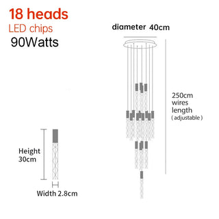 Titan - Modern LED Transparent Long Bar Hanging Chandelier