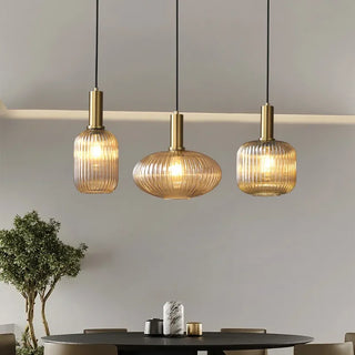 Kiara - Green Patterned Glass Hanging Pendant Ceiling Light