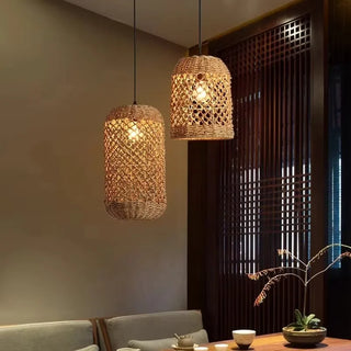 Monique - Rotating Bamboo Vine Weaving Japanese Ceiling Light