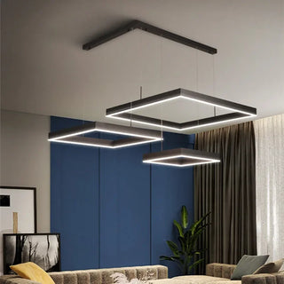 Spectre - Modern Minimalist Dimmable Hanging Square LED Ceiling Light Chandelier