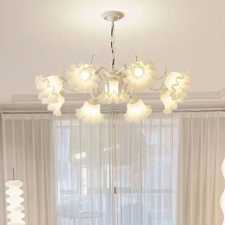Lynlee - Frosted Multi Glass Head Flower Hanging Chandelier