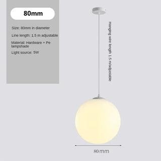 Caen - Nordic Minimalist Milky White Spherical Pebble Pendant Lamp