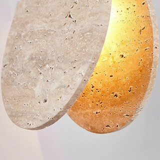 Orleans - Double Circular Stone Wabi Sabi Hanging Pendant Ceiling Light