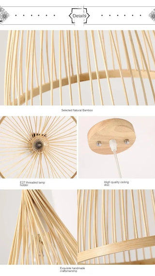 Amanda - Hanging Bamboo Weaving Creative Pendant Light