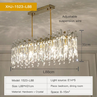 Kristy - Round Crystal Patterned Glass Chandelier