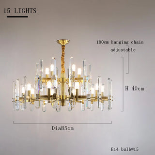 Amelky - Hanging Round Crystal Glass Statement Chandelier