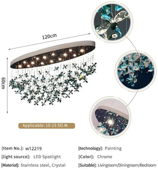 Sapphire Bloom - Statement Ceiling Light with Blue Crystal Accents