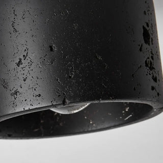 Emilio - Retro Black Stone Flush Mount Wood Ceiling Downlight