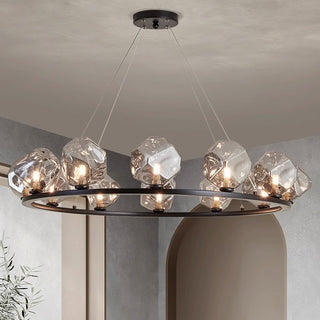 Ammy - Round Gold Crystal Glass Modern Ceiling Light Chandelier