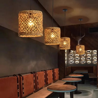 Monique - Rotating Bamboo Vine Weaving Japanese Ceiling Light