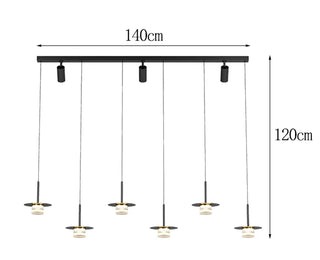 Borama - Modern Industrial Multi Head Black Hanging Pendant Ceiling Light