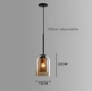 Ashot - Coloured Double Glass Shade Pendant Ceiling Light