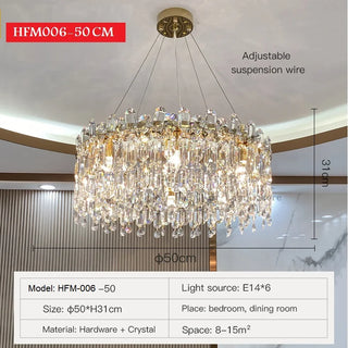 Rafale - Stainless Steel Modern Crystal Pendant Chandelier