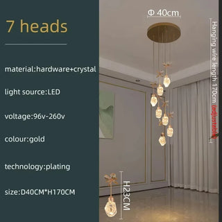 Emiliano - Gold Crystal Teardrop Ceiling Chandelier