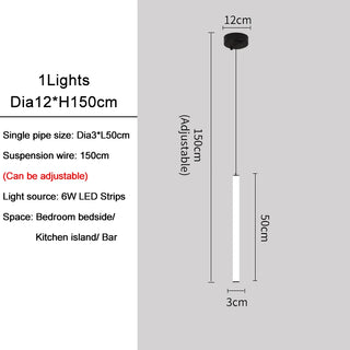 Freeda - LED Hanging Tube Modern Round Chandelier