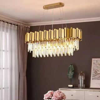Alessia - Modern Round Gold Crystal Glass Ceiling Light Chandelier