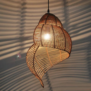 Abbey - Handmade Bamboo Conch LED Pendant Light