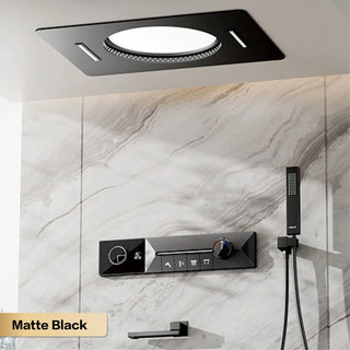 Hesperos  - Brass LED Digital Shower System with Ceiling Mount and Dual Hot & Cold Controls