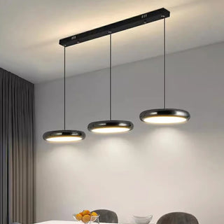 Jolly - Modern Multi Head Black Dish Hanging Round Ceiling Light