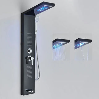 Evander - Bathroom Faucet Hot & Cold Rainfall Mixer Bathroom Shower Panel with LED Light