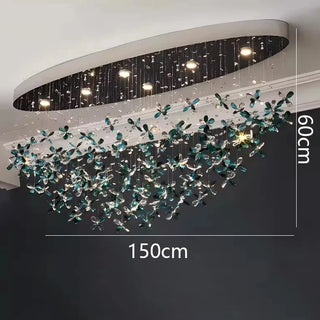 Sapphire Bloom - Statement Ceiling Light with Blue Crystal Accents