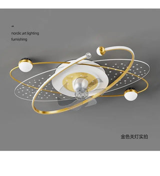 Isfara - New Nordic Stars Sky Ceiling Fan Light Modern Shaking Head Fan Lamp