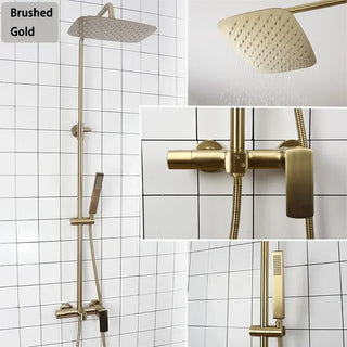 Gretel - Dual Handle Rain Shower Set with Wall Mounted Water Mixer