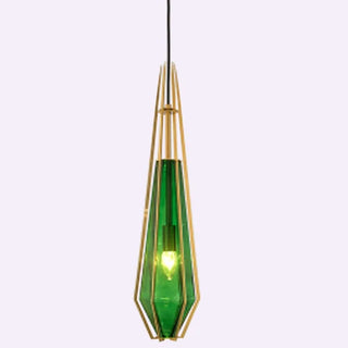 Mabon - Geometric Caged Coloured Diamond Glass Pendant Ceiling Light