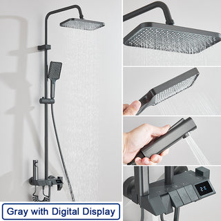 Erika - Modern Wall Mounted Stainless Steel Shower Set Multi Function Dual Head