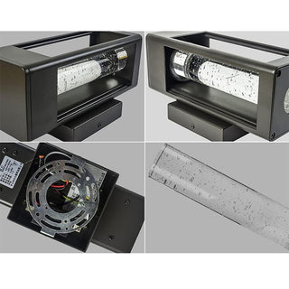 Lainey - Black Caged Crystal Bubble Glass Outdoor Wall Light