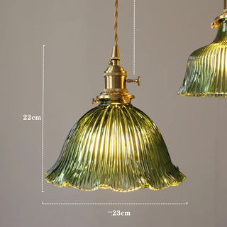 Millie Series - Coloured Patterned Glass Hanging Pendant Ceiling Light