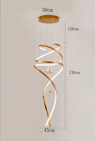 Cavella - Modern Hanging Spiral Rose Gold Chandelier