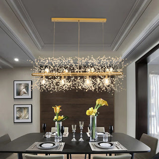 Acura - Dandelion Wire LED Rectangle Base Hanging Chandelier