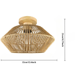 Cage - Handcrafted Bohemian Rattan Woven Ceiling Light Fixture