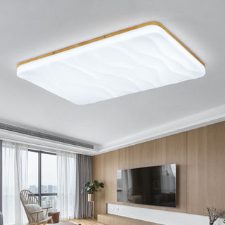 Sijiu - Modern Thin White Milk Shade Wooden And Acrylic Ceiling Light