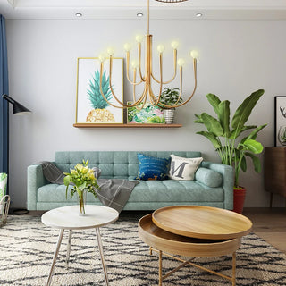 Alara- Pipe Erected Curved Multi Head Hanging Retro/Modern Ceiling Light Chandelier