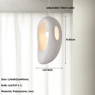 Caleta - Wabi-Sabi Japanese Rock Hanging Pendant Ceiling Light