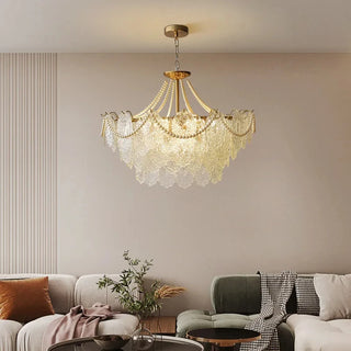 Faustina - Modern Crystal Glass Layered Shards Hanging Chandelier