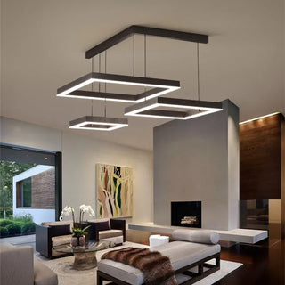 Spectre - Modern Minimalist Dimmable Hanging Square LED Ceiling Light Chandelier
