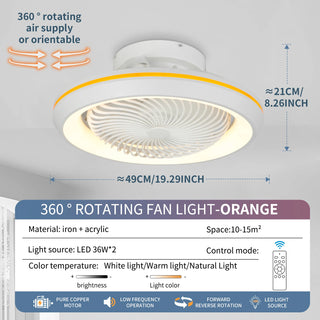Lexy - Modern Dimmable Quiet Ceiling Fan with LED Lighting