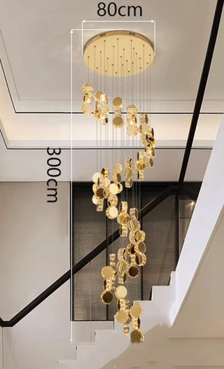 Thiago - Round Crystal Gold Hanging Ceiling Chandelier