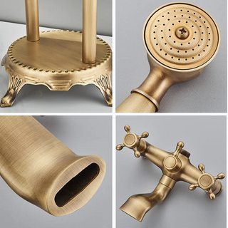 Barnaba - Floor Mounted Bathtub Dual Handle Shower Tap Set