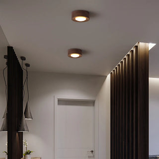 Teques - Minimalist Walnut Wooden Flush Mount Downlight Ceiling Light