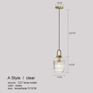 Katrina - Squashed Round Patterned Glass Shade Gold Pendant Ceiling Light