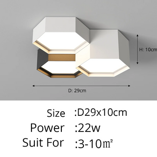 Dushanbe - Minimalist Honeycomb Black & White Combination Ceiling Light