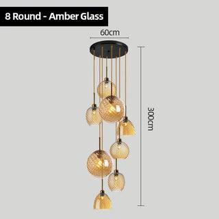 Emerald - Modern Textured Coloured Glass Hanging Pendant Ceiling Light
