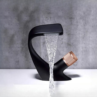 Cythia - Modern Hot/Cold Curved Waterfall Basin Tap