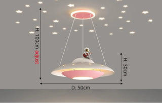 Aelius - Children's Room Astronaut UFO Hanging Ceiling Light