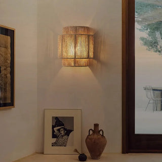 Croix - Japanese Retro Rattan Hemp Weaving Wall Lamp
