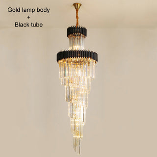 Halora - Sophisticated Stair Chandelier Simple and Stylish Crystal Light for Villas & Lofts
